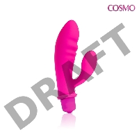 Розовый вибромассажер Cosmo с отростком - 8,5 см.