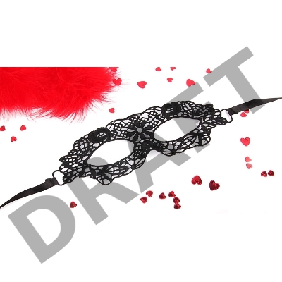 Черная ажурная текстильная маска Одри