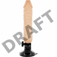 Телесный вибратор на мощной присоске Basecock Realistic Vibrator Remote Control - 20 см.