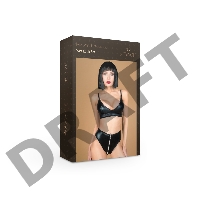Комплект лиф и трусики с функциональной молнией из материала wet look(My Shadow) (S/M)