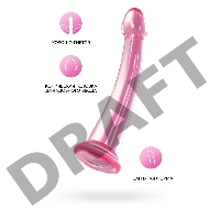 Нереалистичный фаллоимитатор Jelly Dildo L Toyfa Basic, TPE, розовый, 20 см