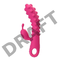 Вибратор с клиторальным стимулятором KOKOS SMON, силикон, розовый, 23 см