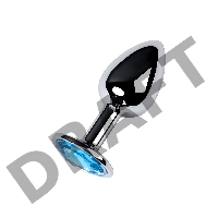 Анальная втулка Metal by TOYFA, металл, серебряная, с голубым кристаллом, 7 см, Ø 2,8 см, 50 г