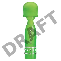 Светящийся в темноте жезловый мини-вибратор с кристаллами Mini Massager Glow In The Dark