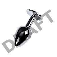 Анальная втулка Metal by TOYFA, металл, серебряная, с голубым кристаллом, 7 см, Ø 2,8 см, 50 г