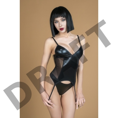 Корсаж с трусиками из материала wet look (My Shadow) (S/M)