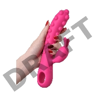 Вибратор с клиторальным стимулятором KOKOS SMON, силикон, розовый, 23 см