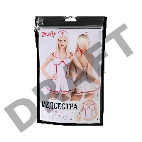 Верхняя часть костюма «Медсестра», Pecado BDSM, корсет, головной убор, бело-красный, 46