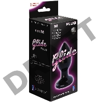 Черный анальный плаг Glide M - 10,3 см.