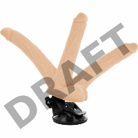 Телесный вибратор на мощной присоске Basecock Realistic Vibrator Remote Control - 18,5 см.