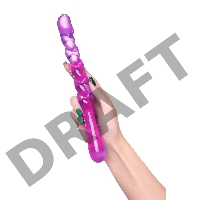 Двусторонний фаллоимитатор A-Toys by TOYFA Tanza, TPE, фиолетовый, 27,5 см
