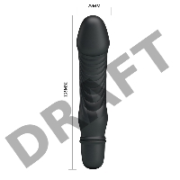 Черный мини-вибратор Stev -13,5 см.