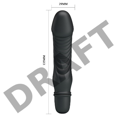Черный мини-вибратор Stev -13,5 см.