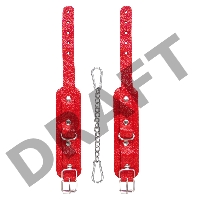 Оковы мини Pecado BDSM, со скруглёнными углами, натуральная кожа, красные