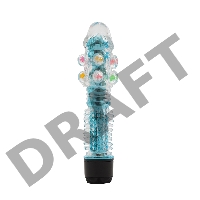 Прозрачно-голубой вибратор с дополнительными пупырышками - 16,5 см.