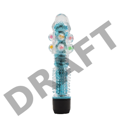 Прозрачно-голубой вибратор с дополнительными пупырышками - 16,5 см.