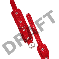 Оковы мини Pecado BDSM, со скруглёнными углами, натуральная кожа, красные