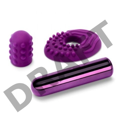 Фиолетовая вибропулька Le Wand Bullet с 2 нежными насадками