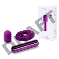 Фиолетовая вибропулька Le Wand Bullet с 2 нежными насадками