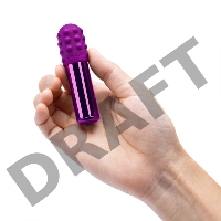 Фиолетовая вибропулька Le Wand Bullet с 2 нежными насадками