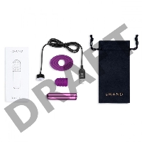 Фиолетовая вибропулька Le Wand Bullet с 2 нежными насадками