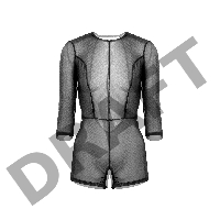 Эротический комбинезон Waname Preciosity с рукавами ¾ черный (42-44)