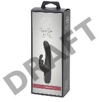 Черный вибратор с клиторальным отростком Greedy Girl Slimline Rabbit Vibrator - 22,8 см.