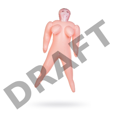 Кукла надувная Dolls-X by TOYFA Isabella, толстушка, с двумя отверстиями, блондинка, 160 см