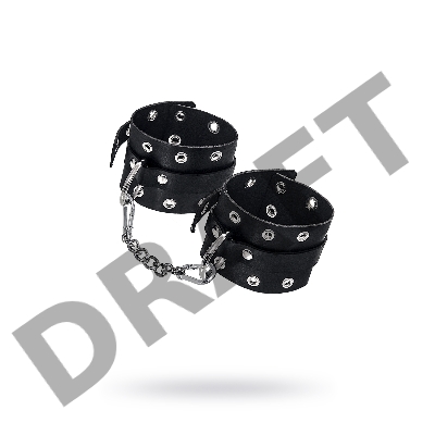 Наручники однослоиные с люверсами Pecado BDSM, натуральная кожа, черные
