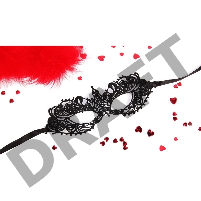 Черная ажурная текстильная маска Кэролин