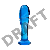 Анальный фаллоимитатор Sexus Glass, стекло, синий, 13 см