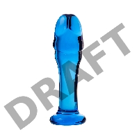 Анальный фаллоимитатор Sexus Glass, стекло, синий, 13 см