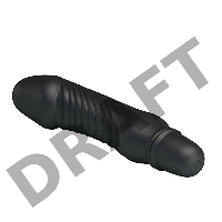 Черный мини-вибратор Stev -13,5 см.