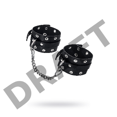 Оковы однослоиные с люверсами Pecado BDSM, натуральная кожа, черные