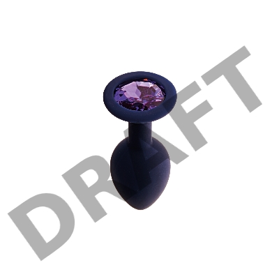 Анальная пробка с кристаллом Gamma, цвет Черничный + фиолетовый кристалл  (CORE)